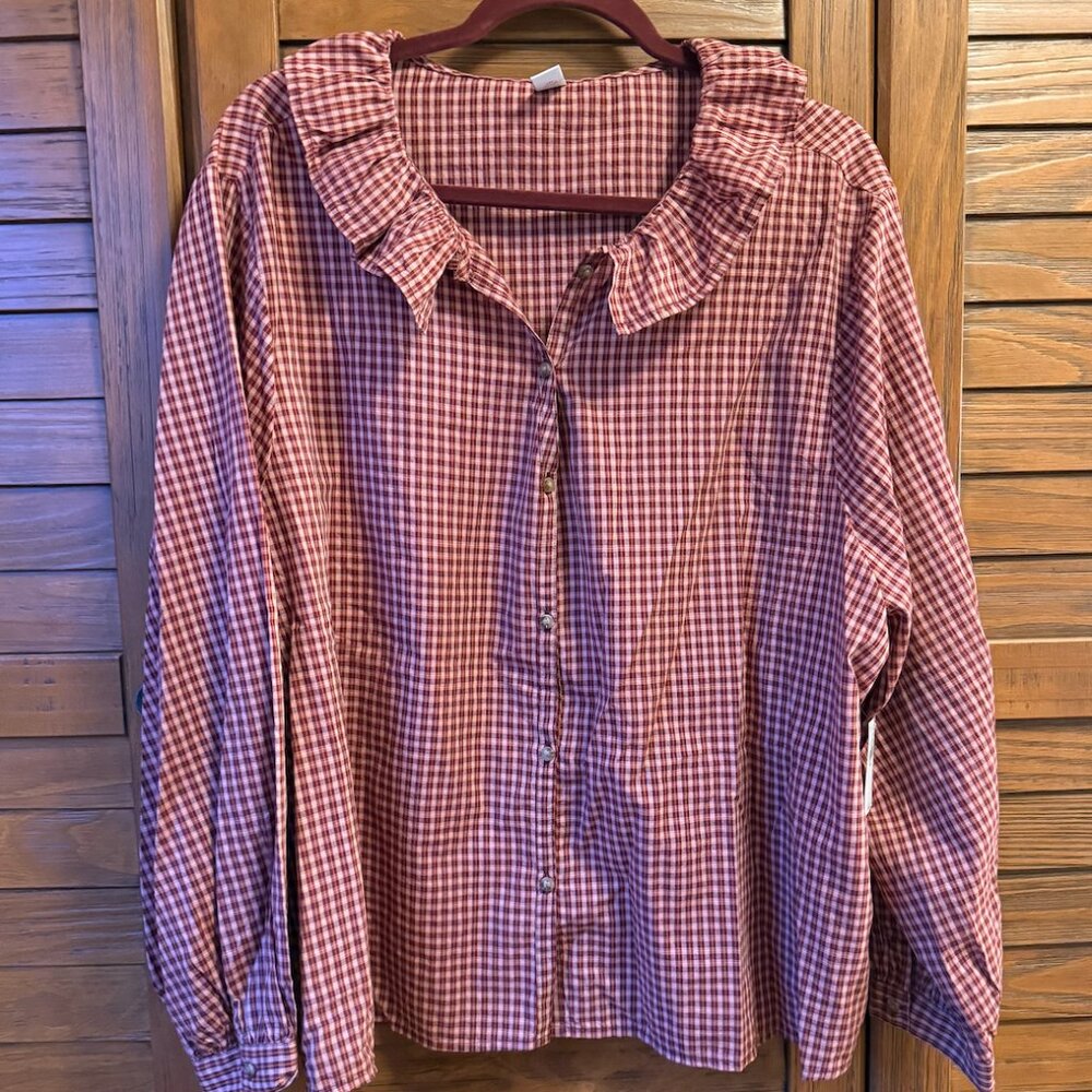 Old Navy Gingham Blouse- XXL - NWT!